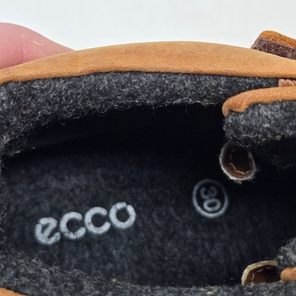 Ecco boys 12.5 kids Crepetray tan brown leather hook and loop booties lined - Picture 10 of 13